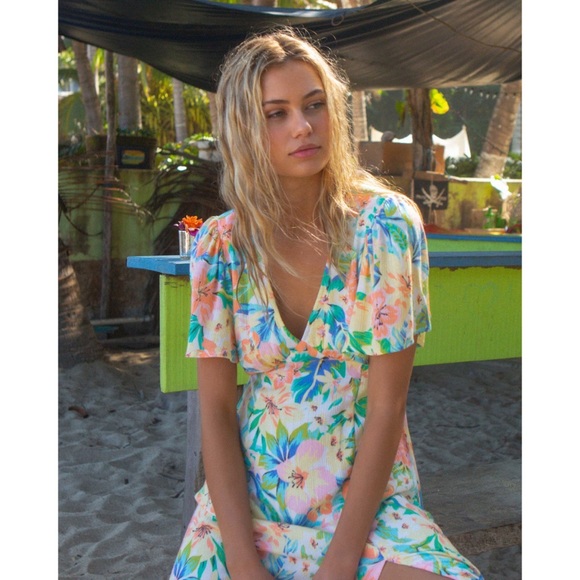 🩵🏝️Billabong Floral ☀️Jet Set Midi Dress - Picture 13 of 13